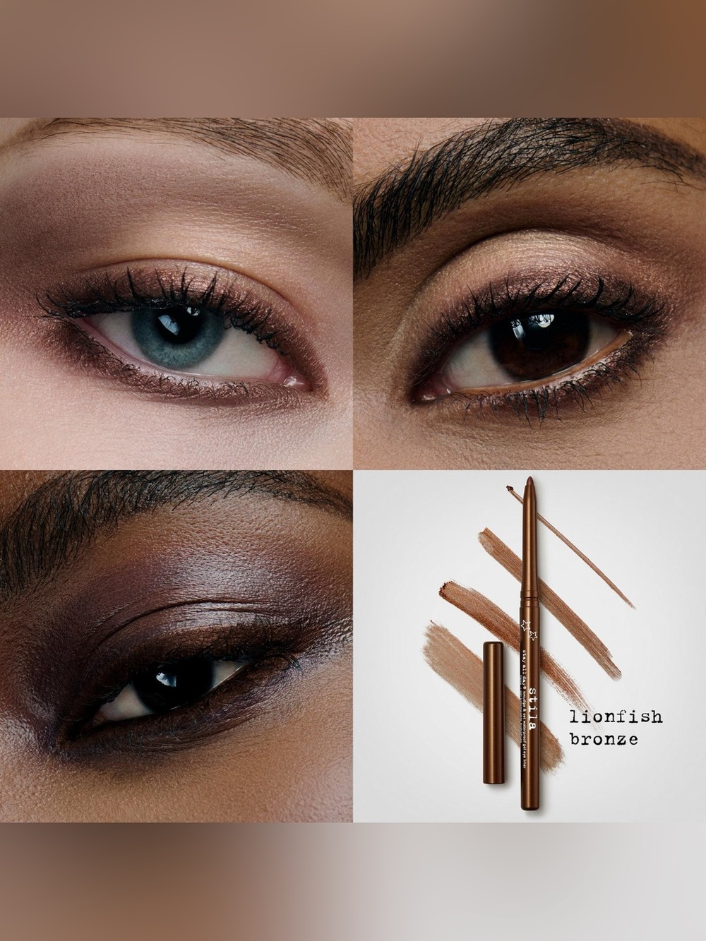 BRAND NEW Stila Stay All Day Smudge Set Waterproof Gel Eye Liner Lionfish Bronze - Picture 4 of 10